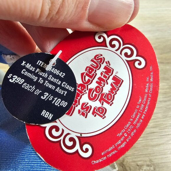 Stuffins Santa Claus Is Coming To Town Miss Jessica Plush Doll w/ Tags VTG 8" - Picture 10 of 12